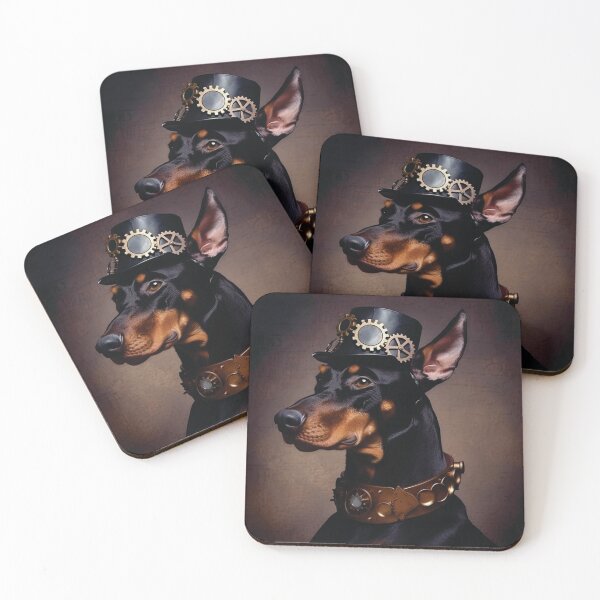 Item preview, Steampunk Doberman Dog Portrait designed and sold by HookedOnDogz.