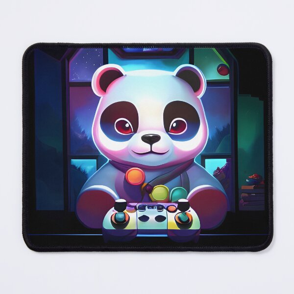 Item preview, Panda Playtime Goes Digital - An AI Image of a Bear Gaming designed and sold by Mechanical-Artt.