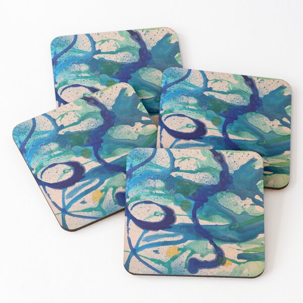 Item preview, Only Blue Days abstract ink painting designed and sold by bipolarvirgoart.