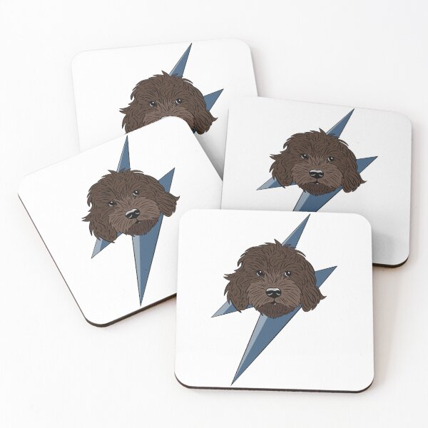Item preview, Brown cockapoo, cavapoo, labradoodle, yorkipoo with thunderbolt  designed and sold by laurendemoet.