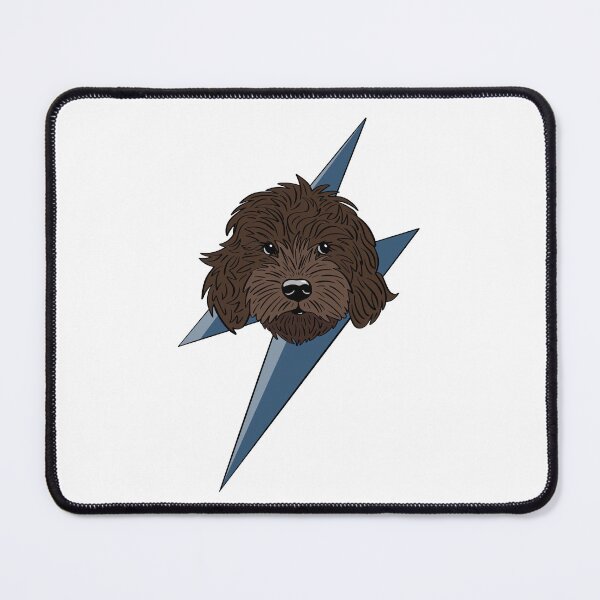 Item preview, Brown cockapoo, cavapoo, labradoodle, yorkipoo with thunderbolt designed and sold by laurendemoet.