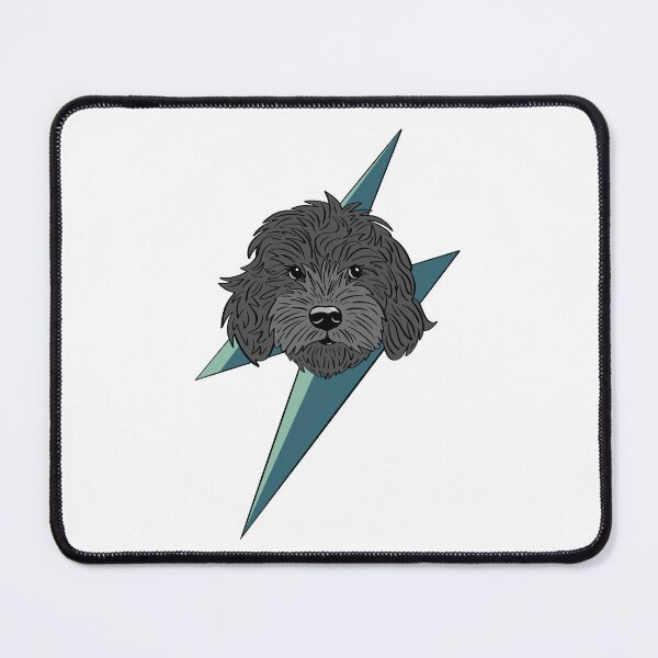 Item preview, Black cockapoo, cavapoo, labradoodle, yorkipoo with thunderbolt designed and sold by laurendemoet.
