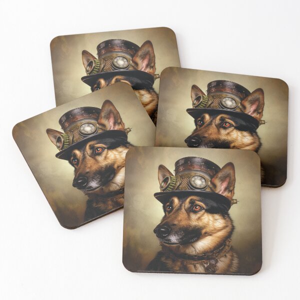 Item preview, Steampunk German Shepherd Dog Portrait designed and sold by HookedOnDogz.