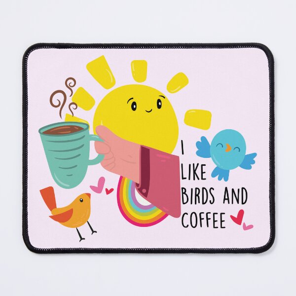 Item preview, I like birds and coffee designed and sold by Cosmodoody.