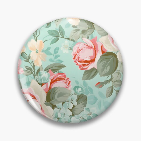 Artikelvorschau, Rotes und cremefarbenes Blumenmuster entworfen und verkauft von KukiStickers.