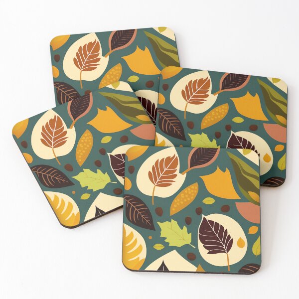 Item preview, leaves pattern flat art designed and sold by RosyCorner.