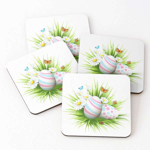 Item preview, Cute Colorful Easter Eggs on Flowers designed and sold by Pebasfa.