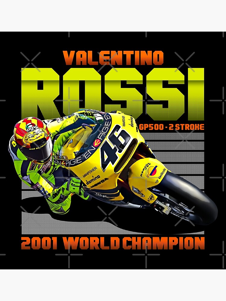 Disover Valentino Rossi 46 Motogp Legend 2001 retro style Premium Matte Vertical Poster