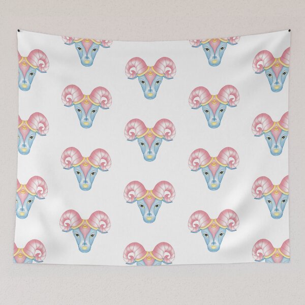 Item preview, Aries watercolor illustration astrology designed and sold by JAG2B.