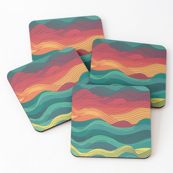 Item preview, Colorful wave tile design designed and sold by NxtGenArt.