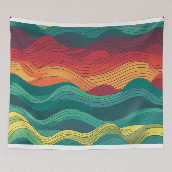 Artikelvorschau, Colorful wave tile design entworfen und verkauft von NxtGenArt.