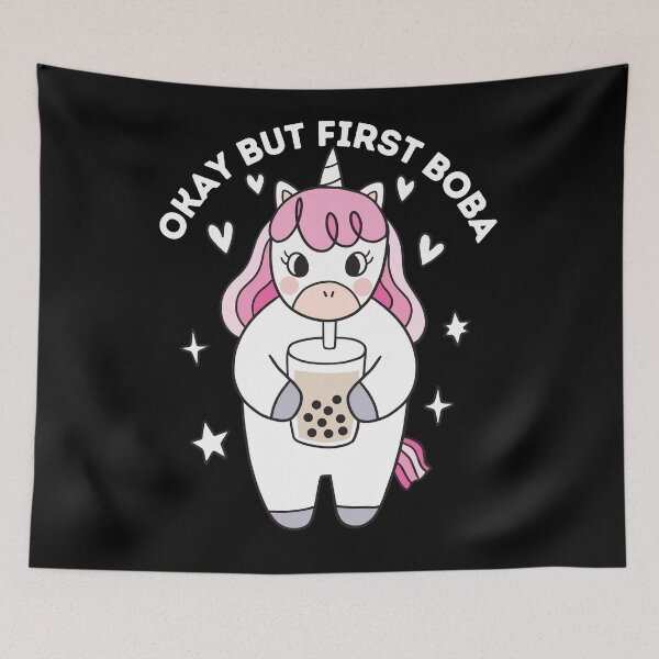 Item preview, Kawaii unicorn loves boba tea designed and sold by Artistusha.