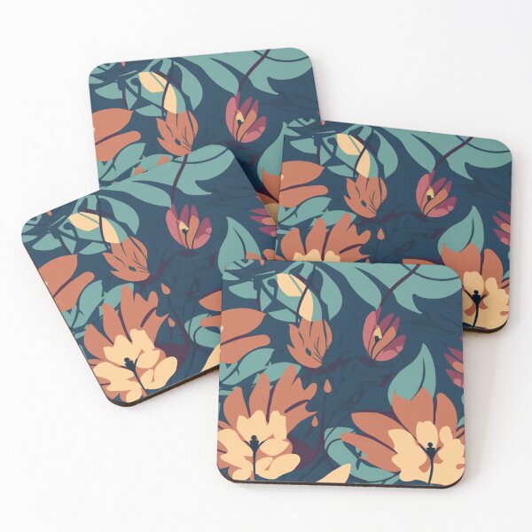 Item preview, Dark retro flowers designed and sold by NxtGenArt.