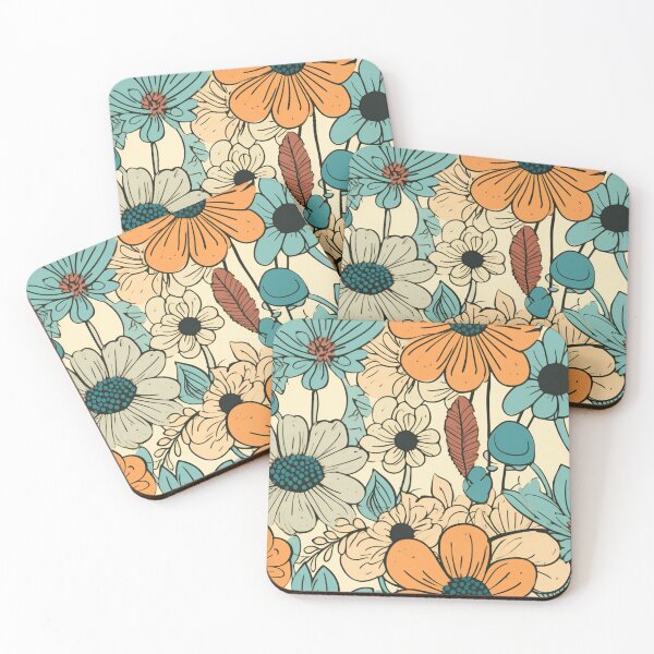 Item preview, Bright retro flowers designed and sold by NxtGenArt.