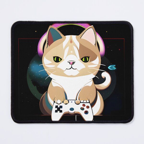 Item preview, Game On, Cat! - An AI Image of a Feline Gamer in Action designed and sold by Mechanical-Artt.