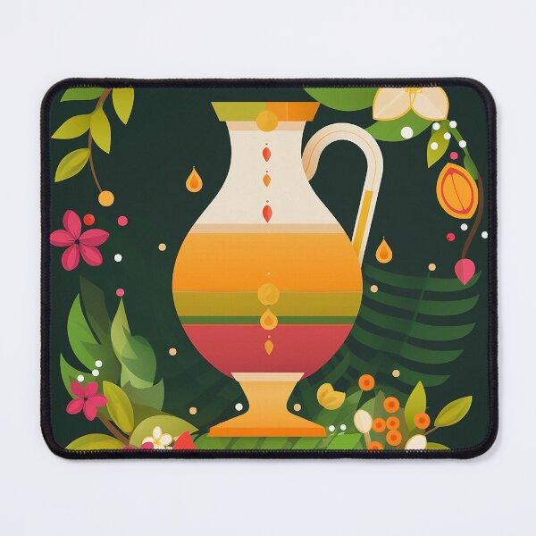 Item preview, Floral Jug Pitcher: Happy Ugadi Greeting Card designed and sold by EmeraldeaArt.