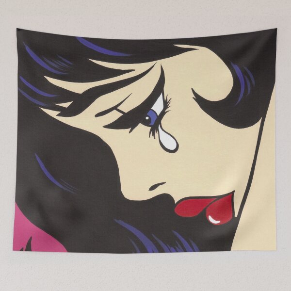 Item preview, Black Curl Crying Comic Girl designed and sold by turddemon.
