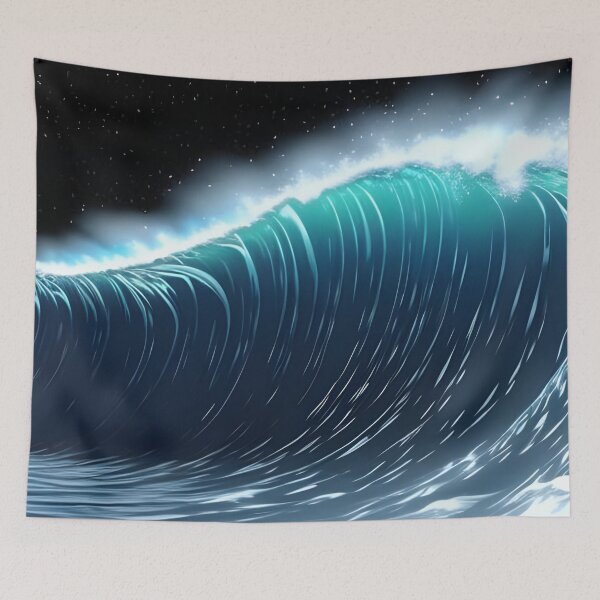 Item preview, Midnight tidal wave, ink drawing, Ai Generated Art  designed and sold by ACC .