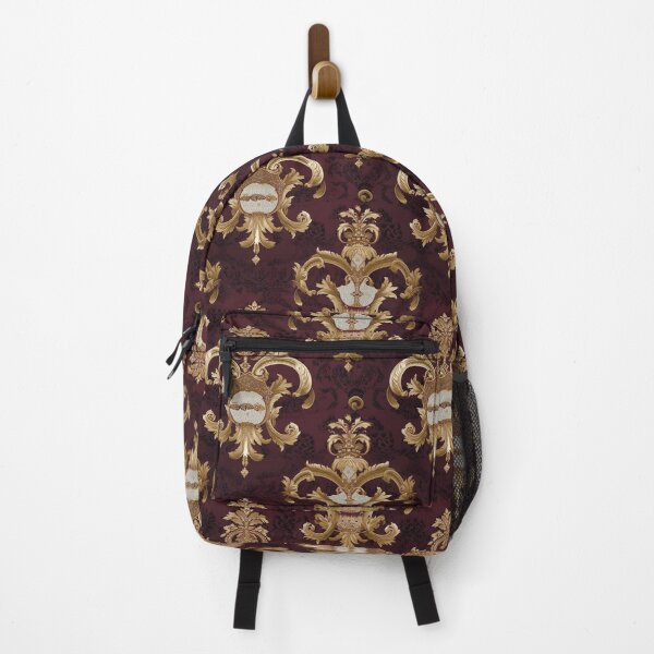Item preview, A regal print with ornate gold filigree and rich burgundy accents designed and sold by LeafyLife.