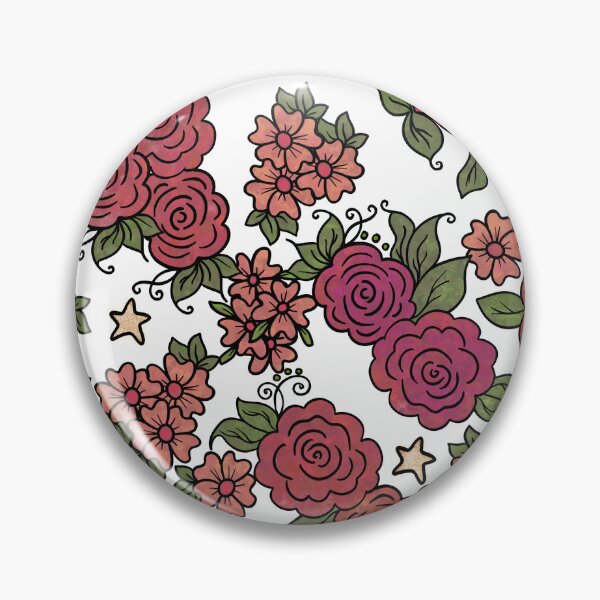 Item preview, Roses and Stars on White designed and sold by Kristi Duggins.