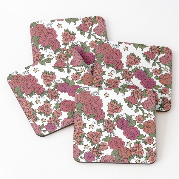 Item preview, Roses and Stars on White designed and sold by Kristi Duggins.