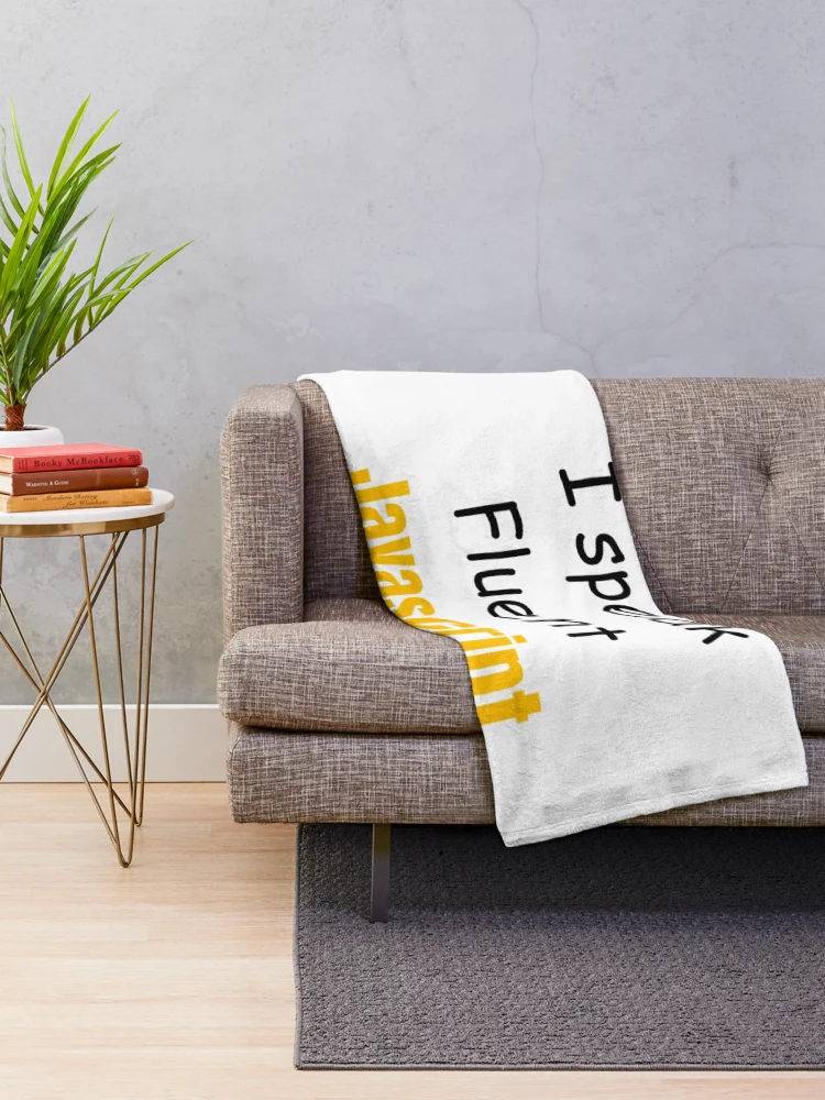 Thumbnail 2 of 6, Throw Blanket, I speak fluent JavaScript - programmer - developer designed and sold by TeePassion.