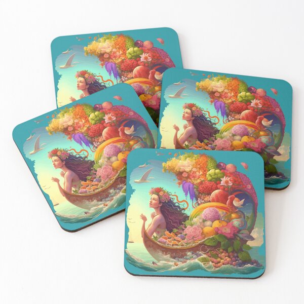 Item preview, Mermaid in flower boat gift designed and sold by TeeArtistry.