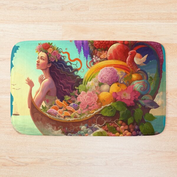 Item preview, Mermaid in flower boat gift designed and sold by TeeArtistry.