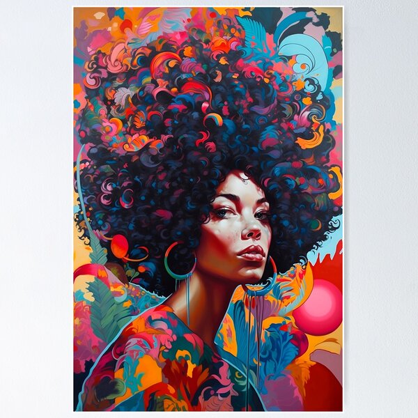 Item preview, Colorful Black Woman Portrait designed and sold by VictorSchell.