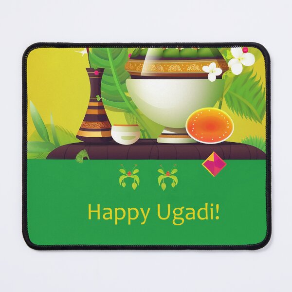 Item preview, Indian Jug Pitchers and Flowers: Happy Ugadi Card designed and sold by EmeraldeaArt.