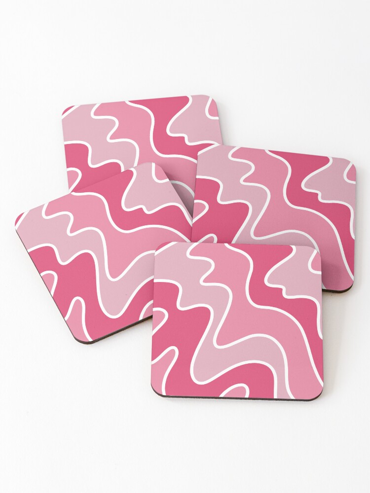 Thumbnail 1 of 5, Coasters (Set of 4), Pink Shades Pattern designed and sold by ZonurePatterns.