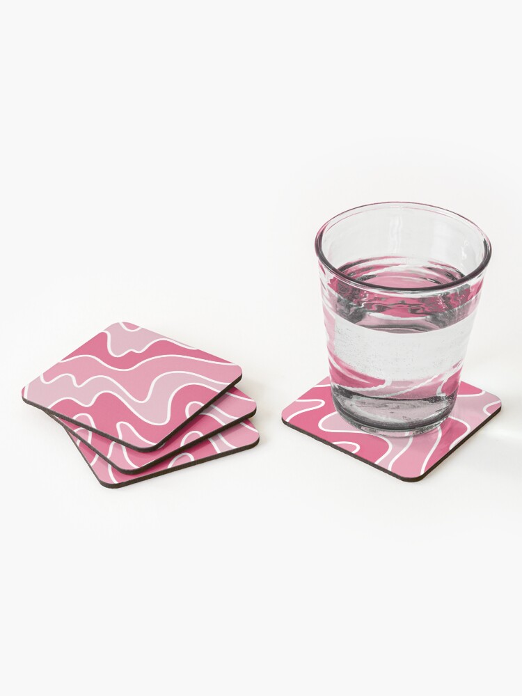 Thumbnail 2 of 5, Coasters (Set of 4), Pink Shades Pattern designed and sold by ZonurePatterns.