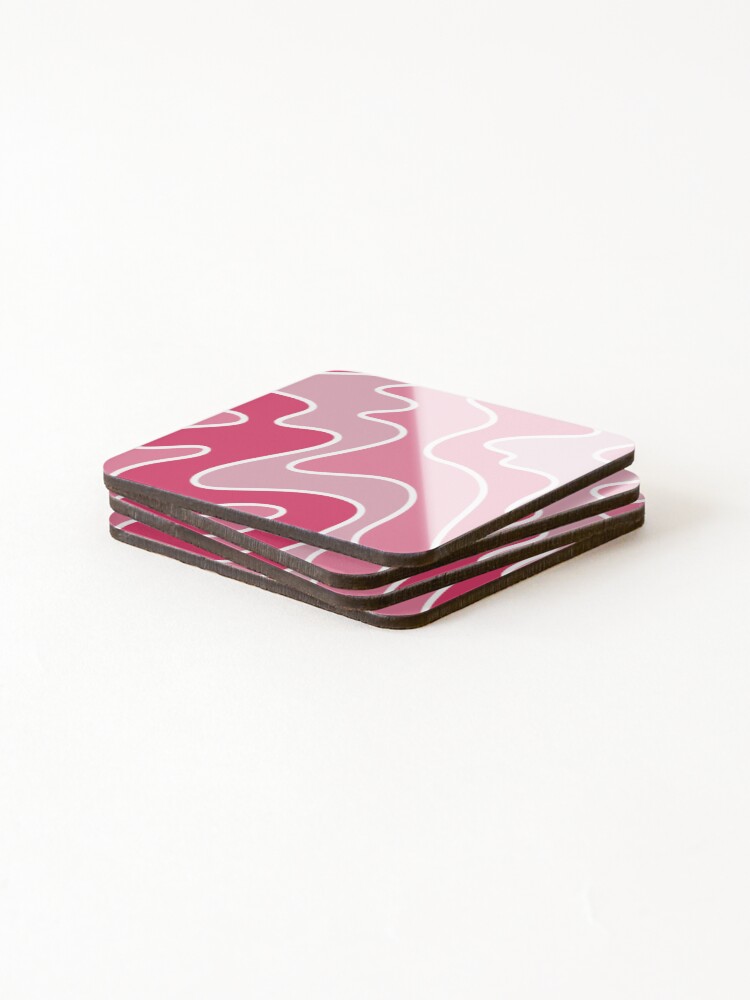 Thumbnail 4 of 5, Coasters (Set of 4), Pink Shades Pattern designed and sold by ZonurePatterns.
