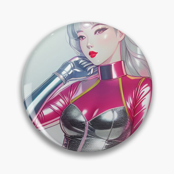 Item preview, Synthwave pinup sticker print vaporwave anime retrowave 80s neon futuristic cyberpunk illustration manga sexy babe latex  designed and sold by Hot-as-hell.