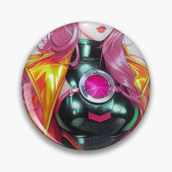 Item preview, Synthwave pinup sticker print vaporwave anime retrowave 80s neon futuristic cyberpunk illustration manga sexy babe latex  designed and sold by Hot-as-hell.