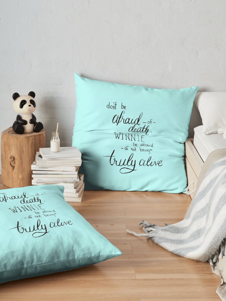 Alternate view of Don't Be Afraid Light Blue Floor Pillow