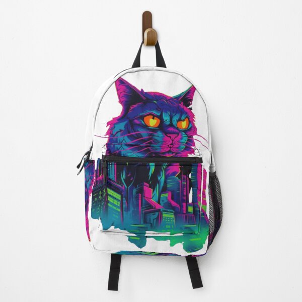 Item preview, Synthwave City Guardian Kitty Cat designed and sold by Bad Kitties.