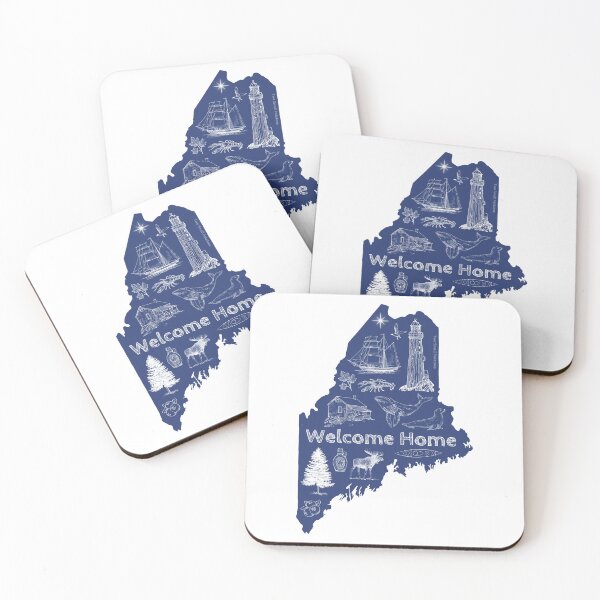 Item preview, Maine, WELCOME HOME - Blue Iconic designed and sold by TwoSmallPtatoes.