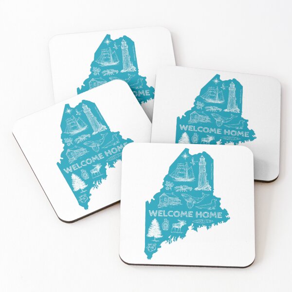Item preview, Maine, WELCOME HOME - Teal Iconic designed and sold by TwoSmallPtatoes.