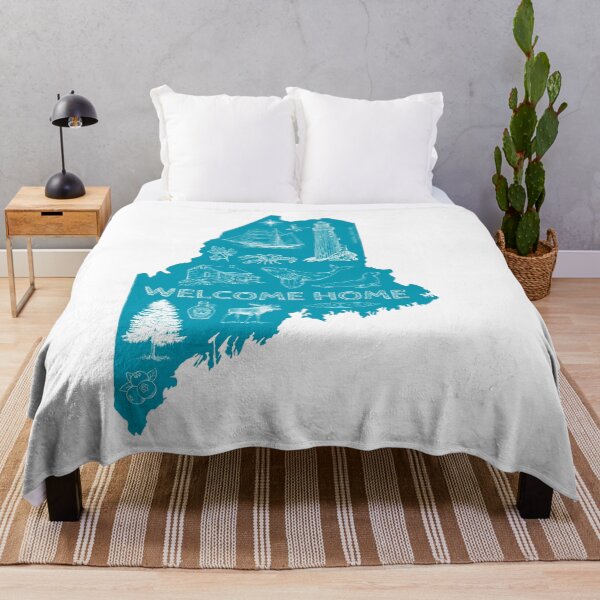 Item preview, Maine, WELCOME HOME - Teal Iconic designed and sold by TwoSmallPtatoes.