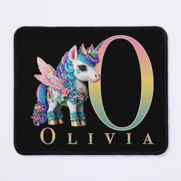Item preview, Olivia name with a cute unicorn designed and sold by Lubellebubble20.