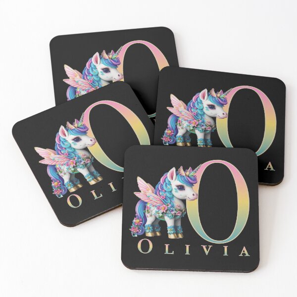 Item preview, Olivia name with a cute unicorn designed and sold by Lubellebubble20.