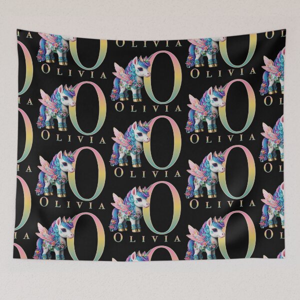 Item preview, Olivia name with a cute unicorn designed and sold by Lubellebubble20.