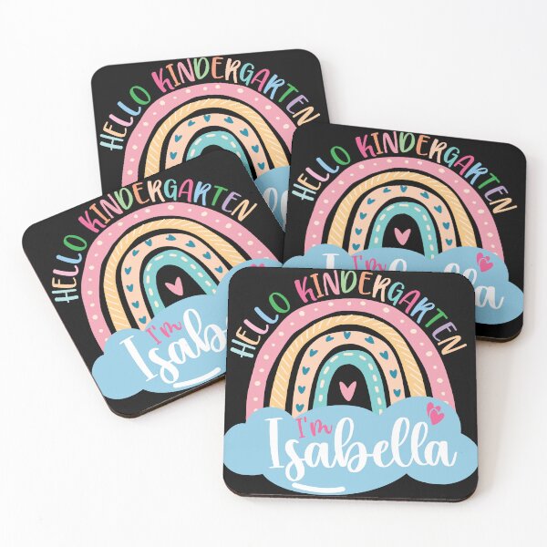 Item preview, Hello Kindergarten I'm Isabella - Cute Name Of Baby With A Cute Rainbow Design designed and sold by pretty4u.
