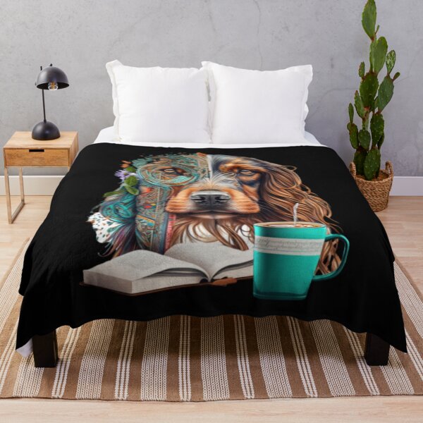 Item preview, BOOKS, DOG AND COFFEE boho style designed and sold by CRAZY&ART.