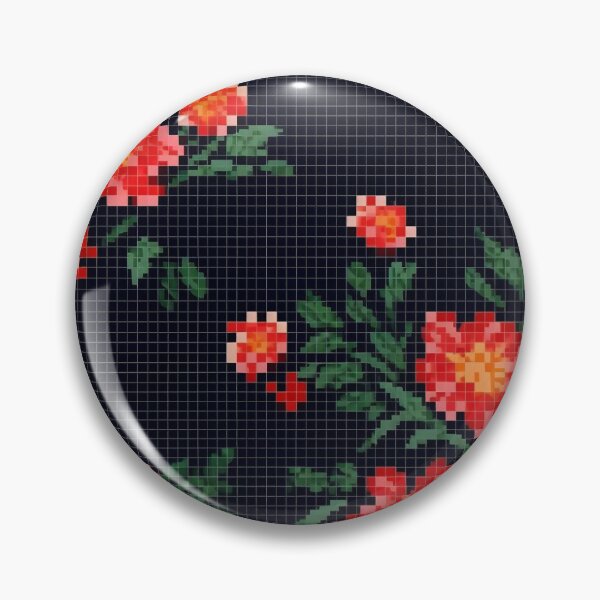Item preview, Tiling pixelated Japanese flowers designed and sold by paulstamp.