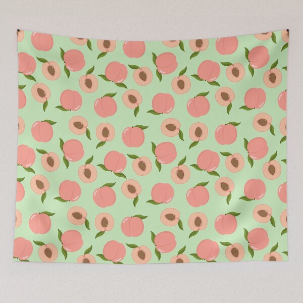 Item preview, Peach Fruit Pattern on Green designed and sold by Ayoub14.