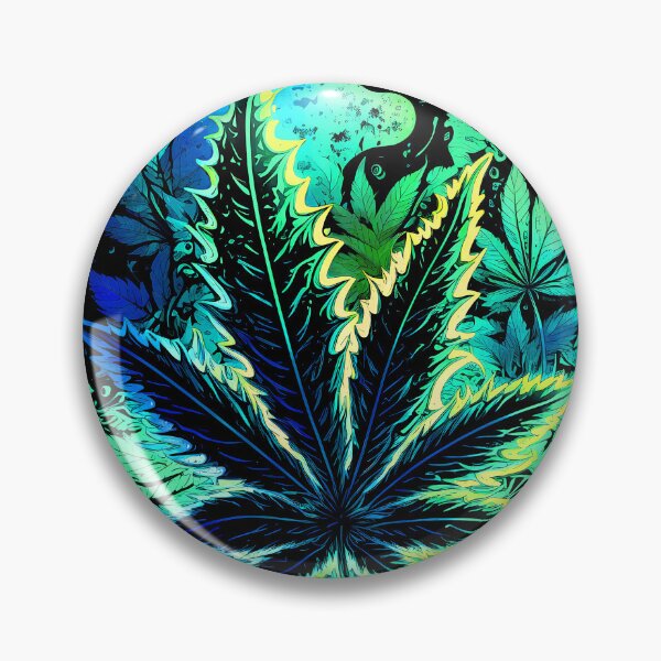 Artikelvorschau, Cannabisblatt Trippy Luna Moon Abstract entworfen und verkauft von MindWave THC.