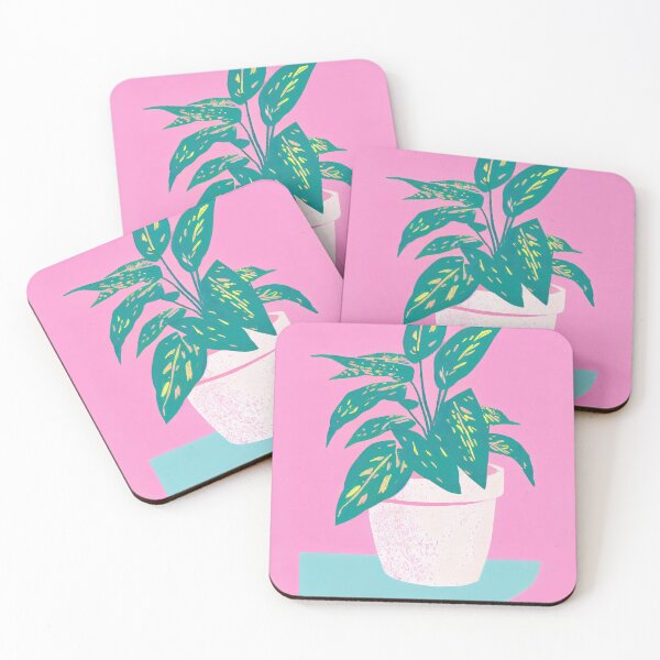 Item preview, Chinese Evergreen Pink Plant Retro Poster designed and sold by PinkNomad.