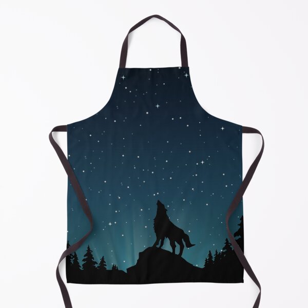 Item preview, the night sky with a wolf howling at the moon, starry night background designed and sold by SabinArt.